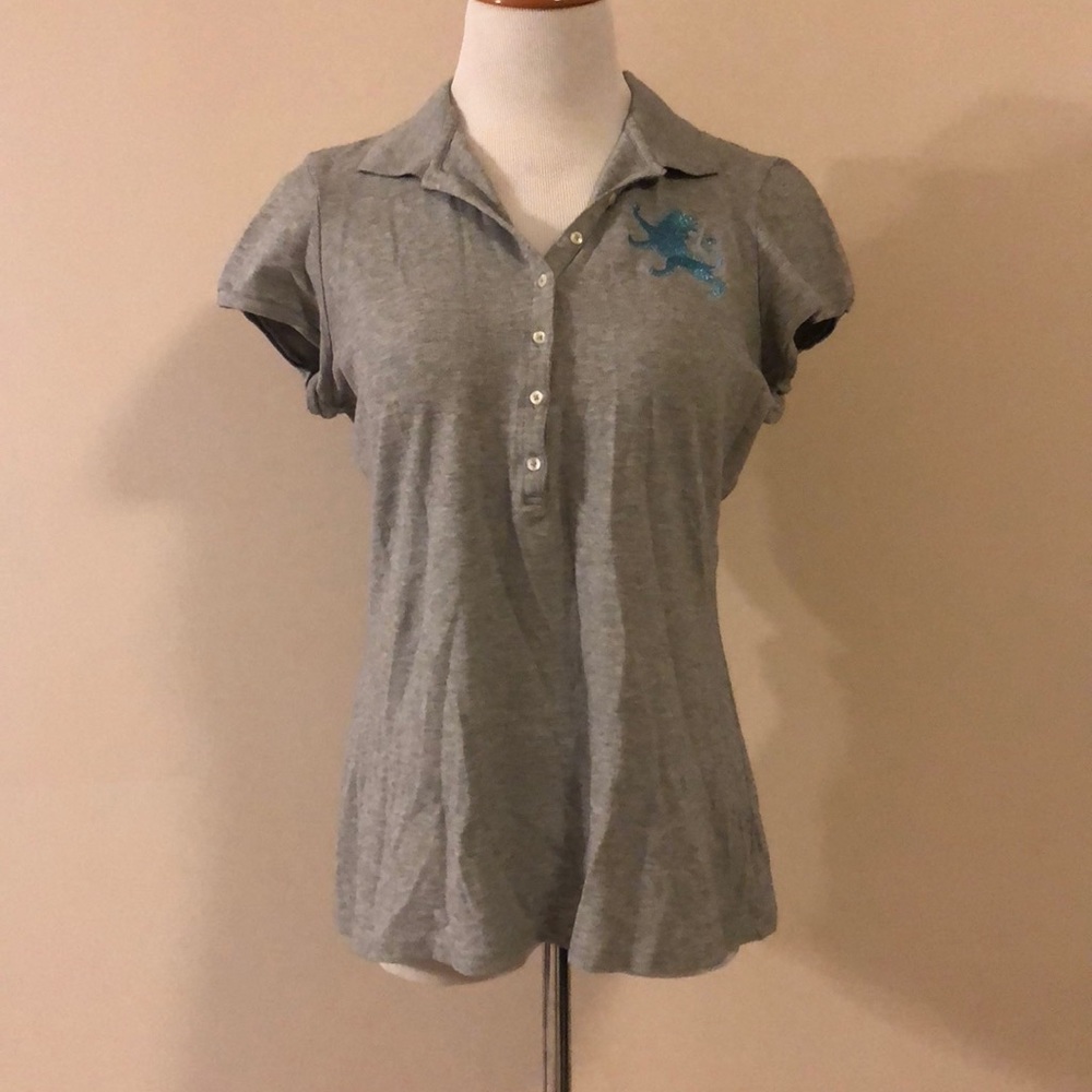 Express gray polo with logo